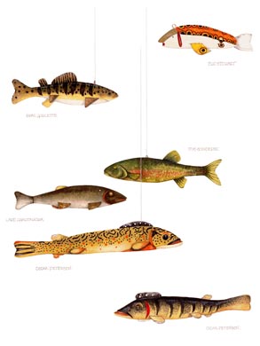 Fish decoys watercolors